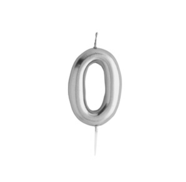 Silver Metallic Bubble Candle - 0
