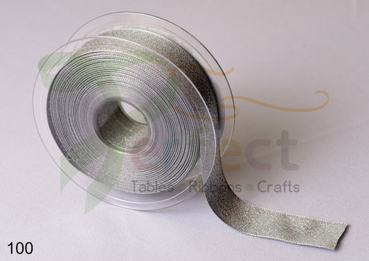 100 Silver Berisfords Lame Ribbon