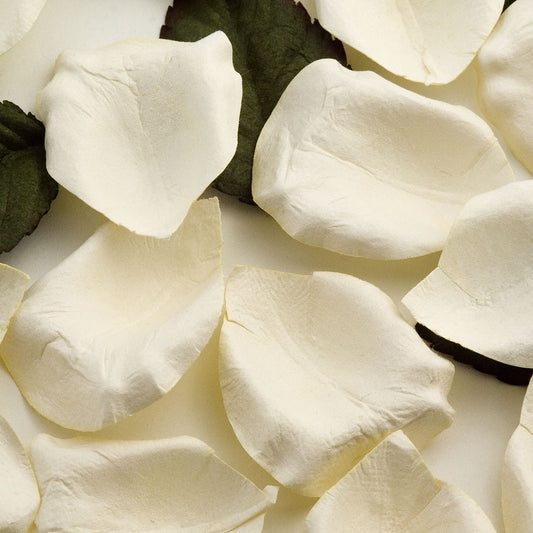 100 Ivory Paper Rose Petals