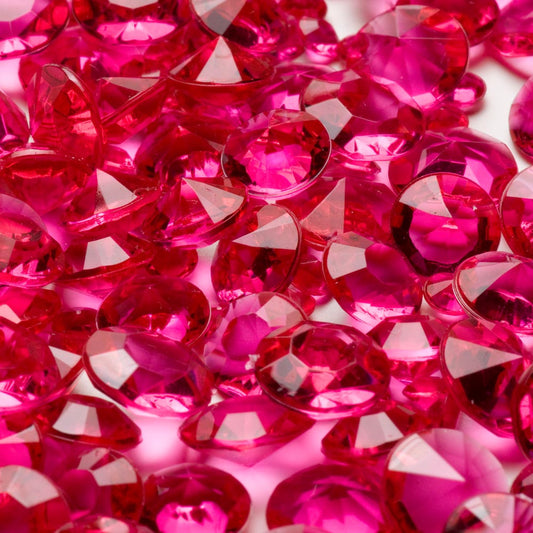 100g Cerise Pink Table Crystals 5mm 10mm 12mm ~450pcs