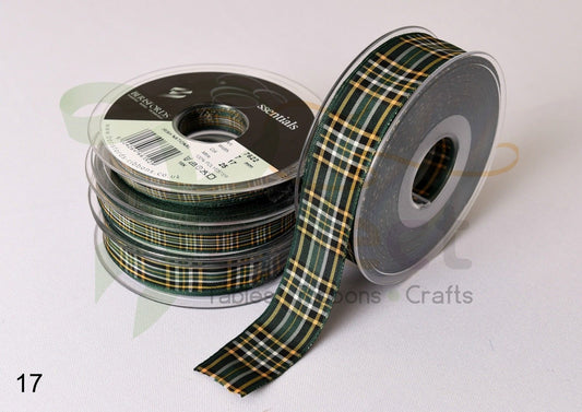 17 Irish National Berisfords Tartan Ribbon