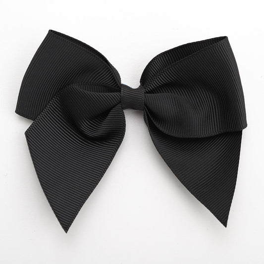 Black 10cm Grosgrain Bow - Self Adhesive