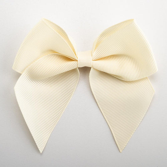 Ivory 10cm Grosgrain Bow - Self Adhesive