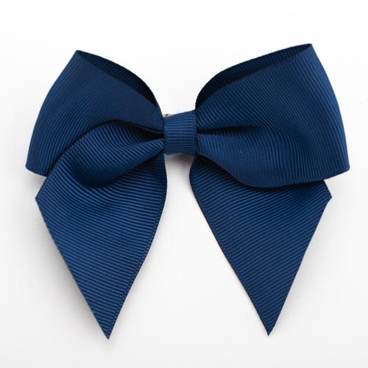 Navy 10cm Grosgrain Bow - Self Adhesive