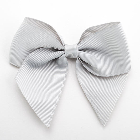Silver 10cm Grosgrain Bow - Self Adhesive