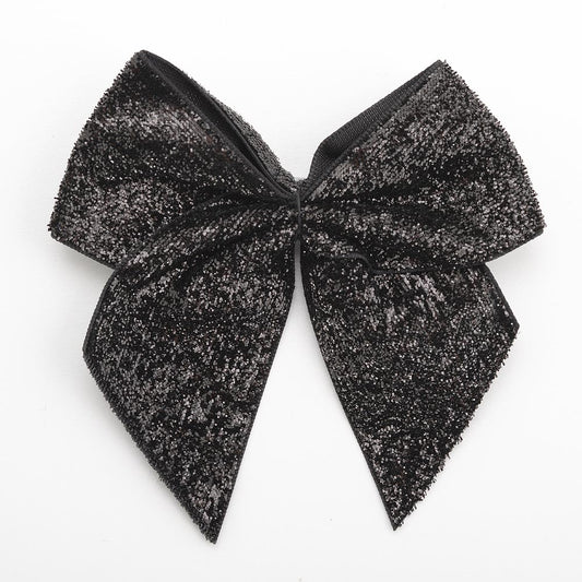 Black 10cm Sparkle Bows – Self Adhesive