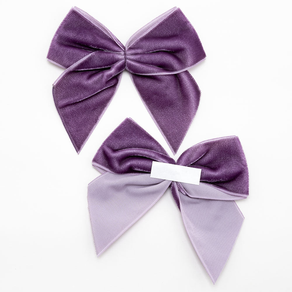 Amethyst 10cm Velvet Bows – Self Adhesive