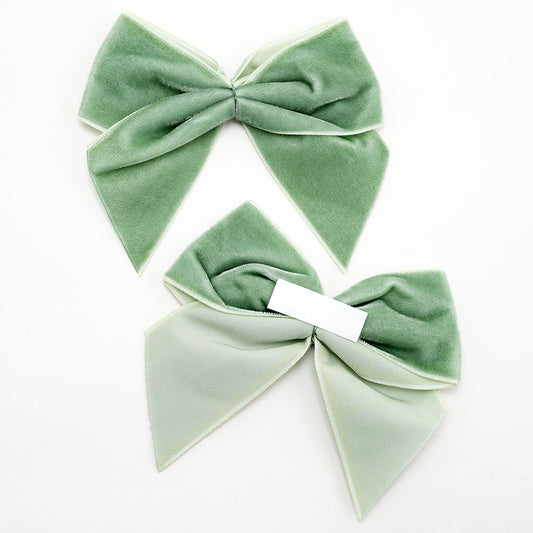 Sage Green 10cm Velvet Bows – Self Adhesive