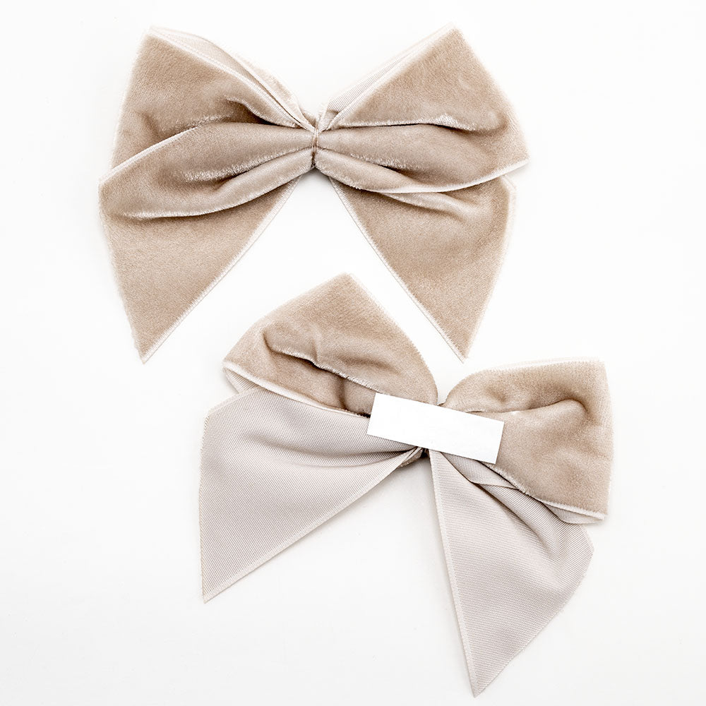 Taupe 10cm Velvet Bows – Self Adhesive