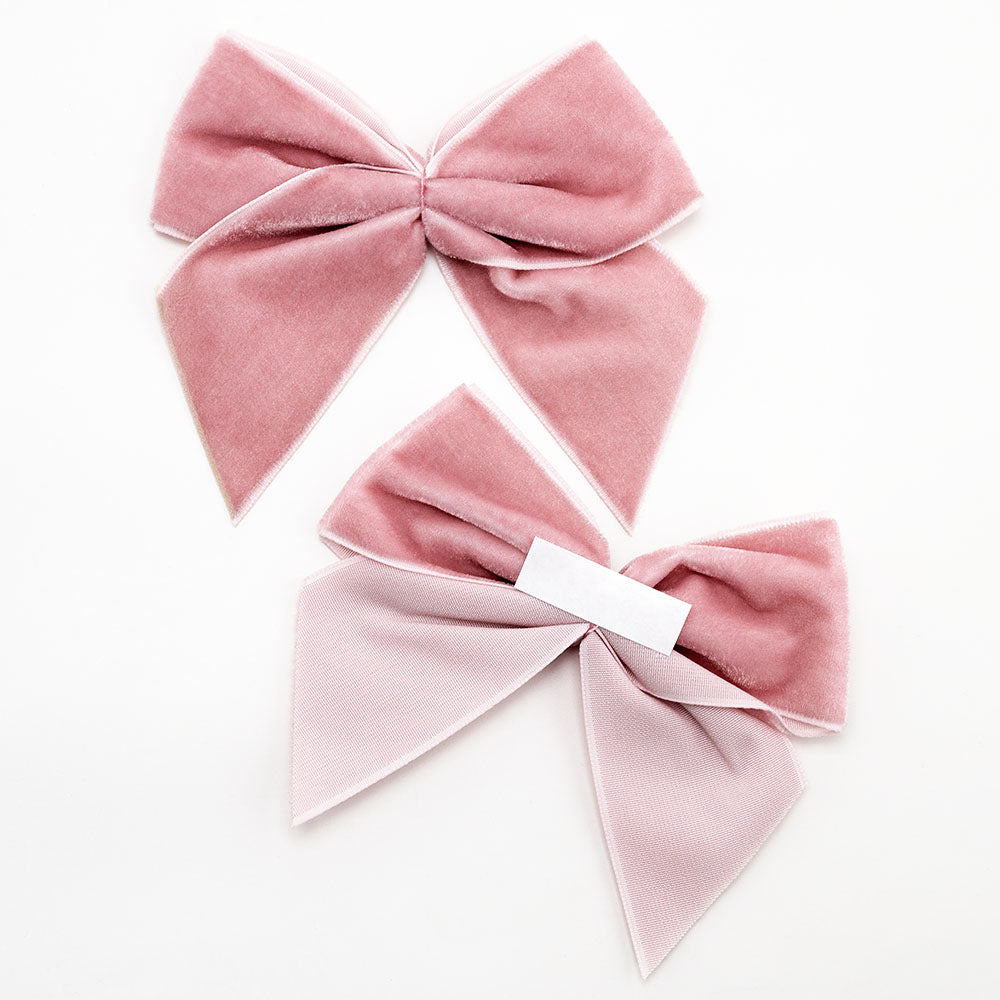 Vintage Pink 10cm Velvet Bows – Self Adhesive