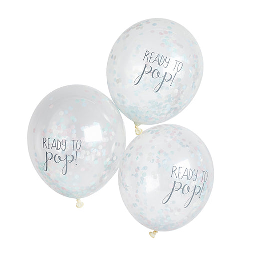 5 Ready To Pop Confetti Balloons - Unisex