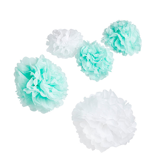 5 Tissue Pom Poms - Unisex