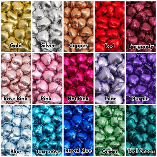 Chocolate Hearts Foil Wrapped Wedding Party Favour Christmas Valentine Birthday
