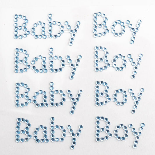 Diamante Baby Boy 1.2 x 6.5cm Sheet of 4
