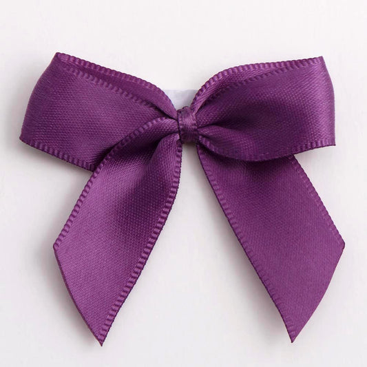 Amethyst 5cm Satin Bows - Self Adhesive