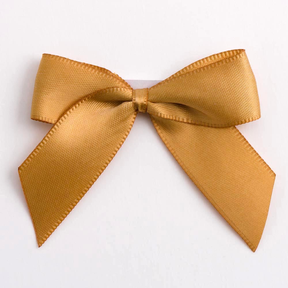 Antique Gold 5cm Satin Bows - Self Adhesive