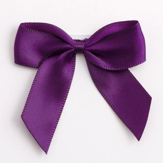 Aubergine 5cm Satin Bows - Self Adhesive