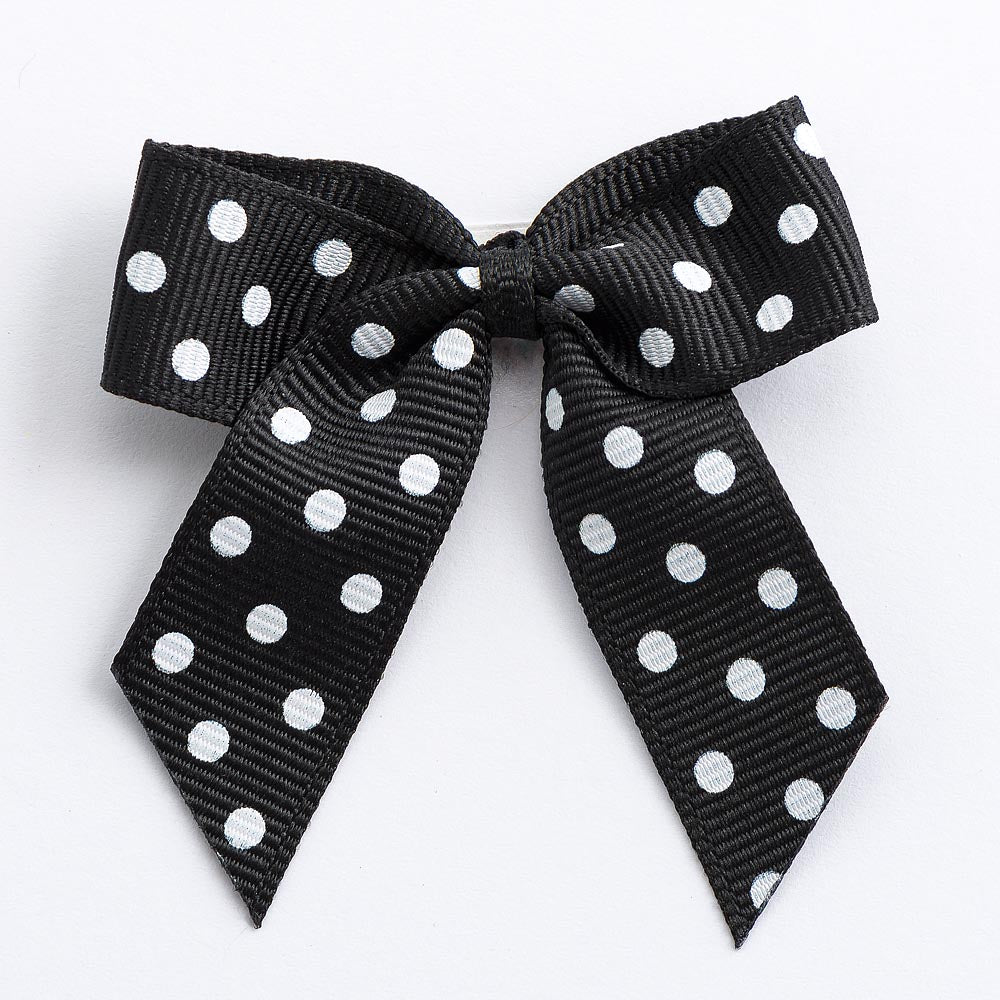 Black Polka Dot Bows - Self Adhesive