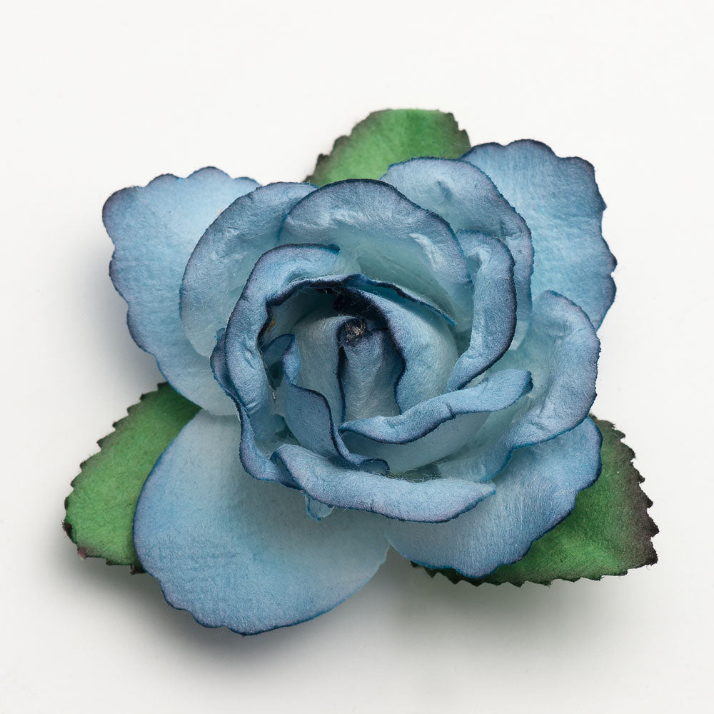 Blue Large Open Paper Roses