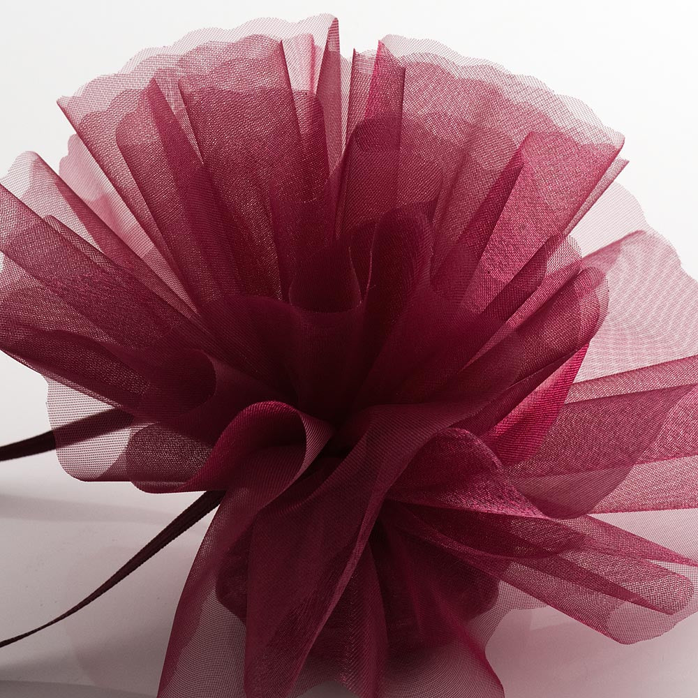 Burgundy Cristal Tulle Scalloped Edge Organza Tulles Pack of 50