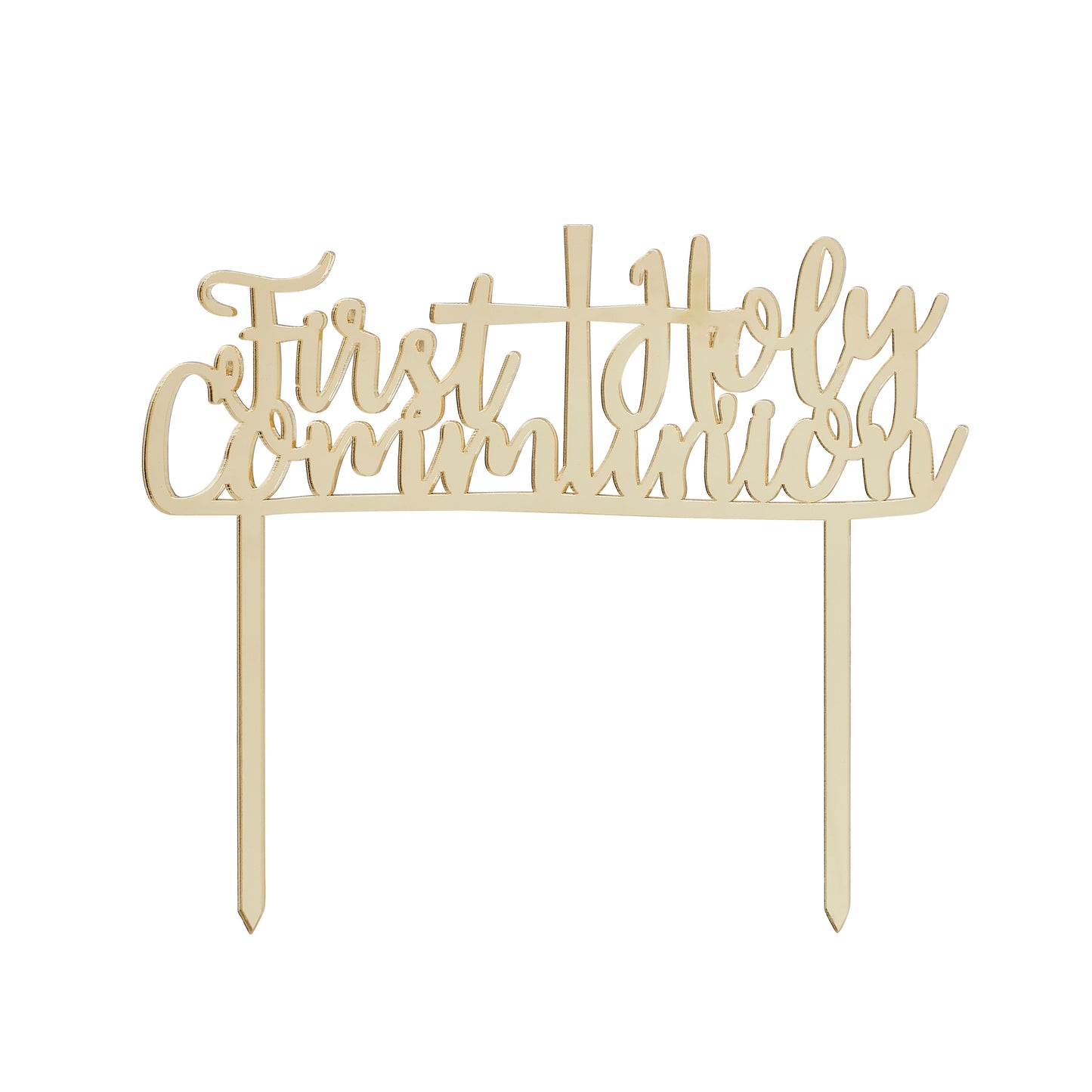 Gold Acrylic 'First Holy Communion' Cake Topper