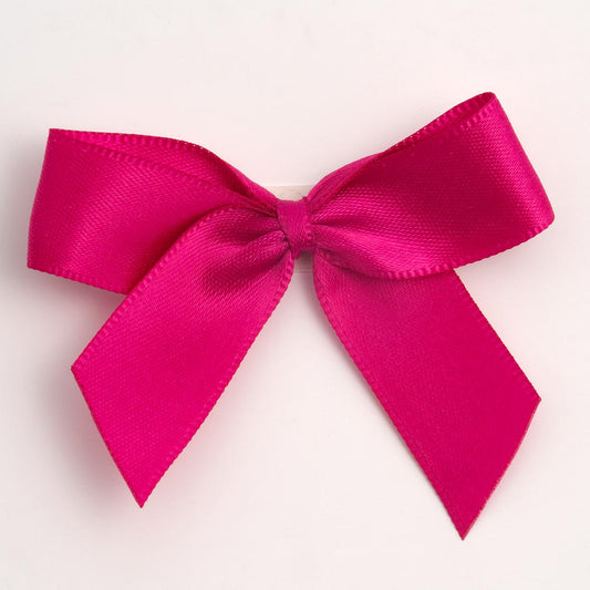 Cerise 5cm Satin Bows - Self Adhesive