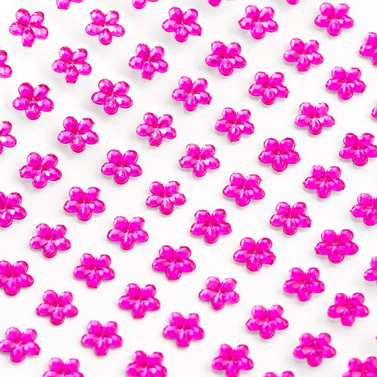 Cerise Self Adhesive Flowers 6mm Sheet of 100