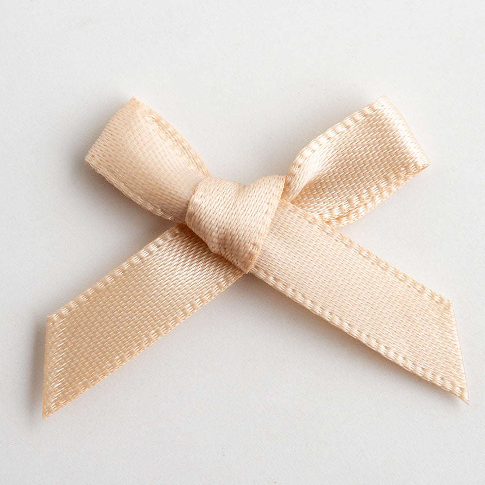 Champagne 3cm Pre-Tied Satin Bows