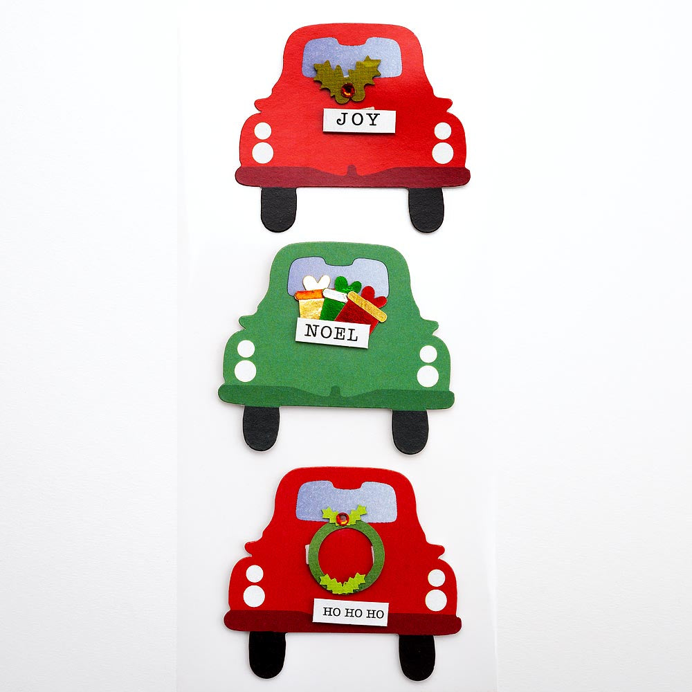 Christmas Cars Sheet of 3 - Perfect Tables