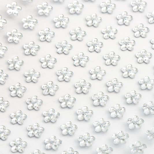 Clear Self Adhesive Flowers 6mm Sheet of 100