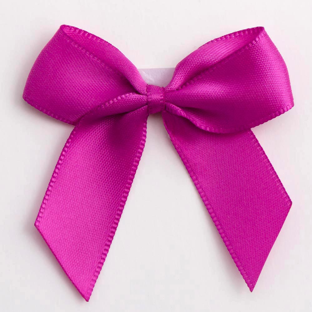 Clover Pink 5cm Satin Bows - Self Adhesive