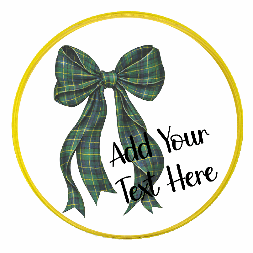 Personalised Chocolate Party Favours and Love Heart Rolls - Green Tartan Bow