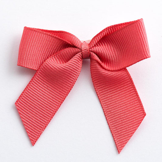Coral 5cm Grosgrain Bows - Self Adhesive
