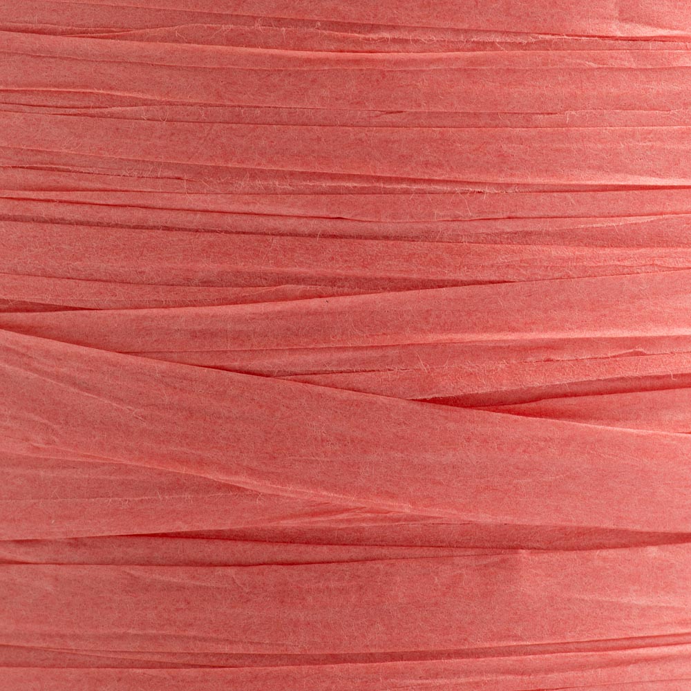 Coral Paper Raffia Ribbon