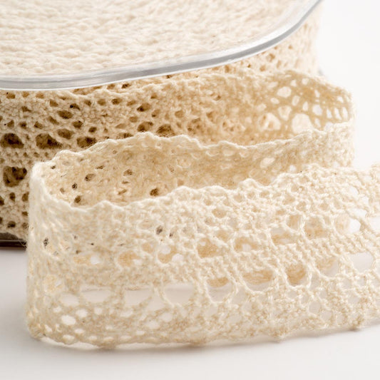 Cream Border Lace Ribbon 22mm 10 Metre Reel