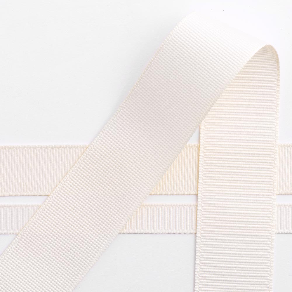 Cream Grosgrain Ribbon