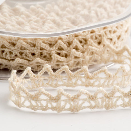 Cream Lace Heart Ribbon 6mm 10 Metre Reel