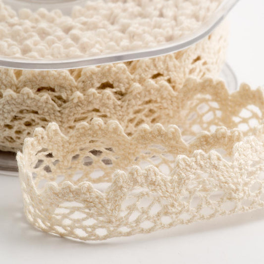 Cream Scalloped Edge Ribbon 15mm 10 Metre Reel