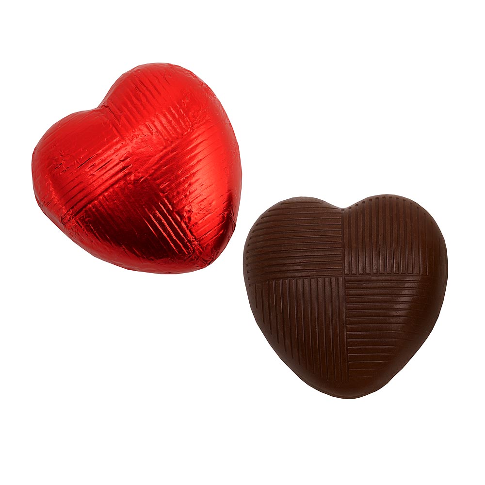 Red Dark Chocolate Foiled Hearts