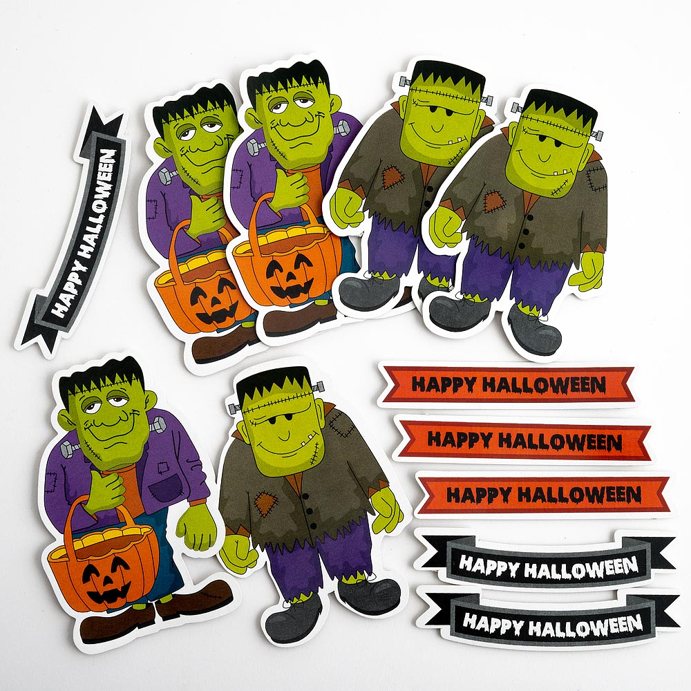 Die Cut Frankenstein Shapes 12 Pack - Perfect Tables