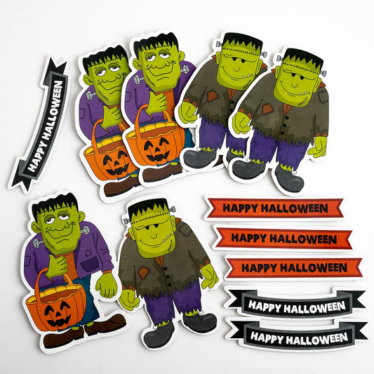 Die Cut Frankenstein Shapes 12 Pack - Perfect Tables