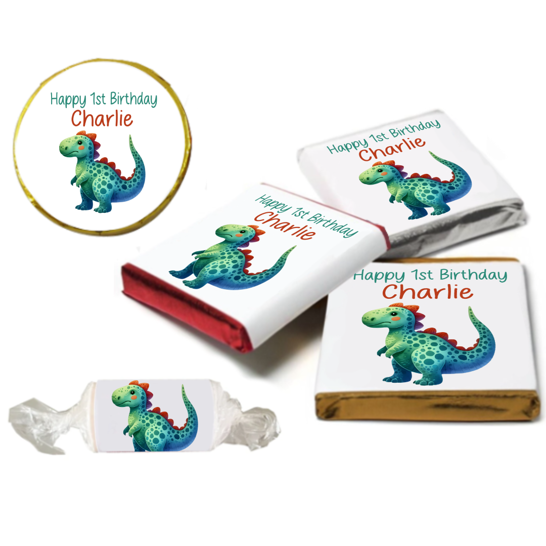 Personalised Dinosaur Chocolate Neapolitan Sweets