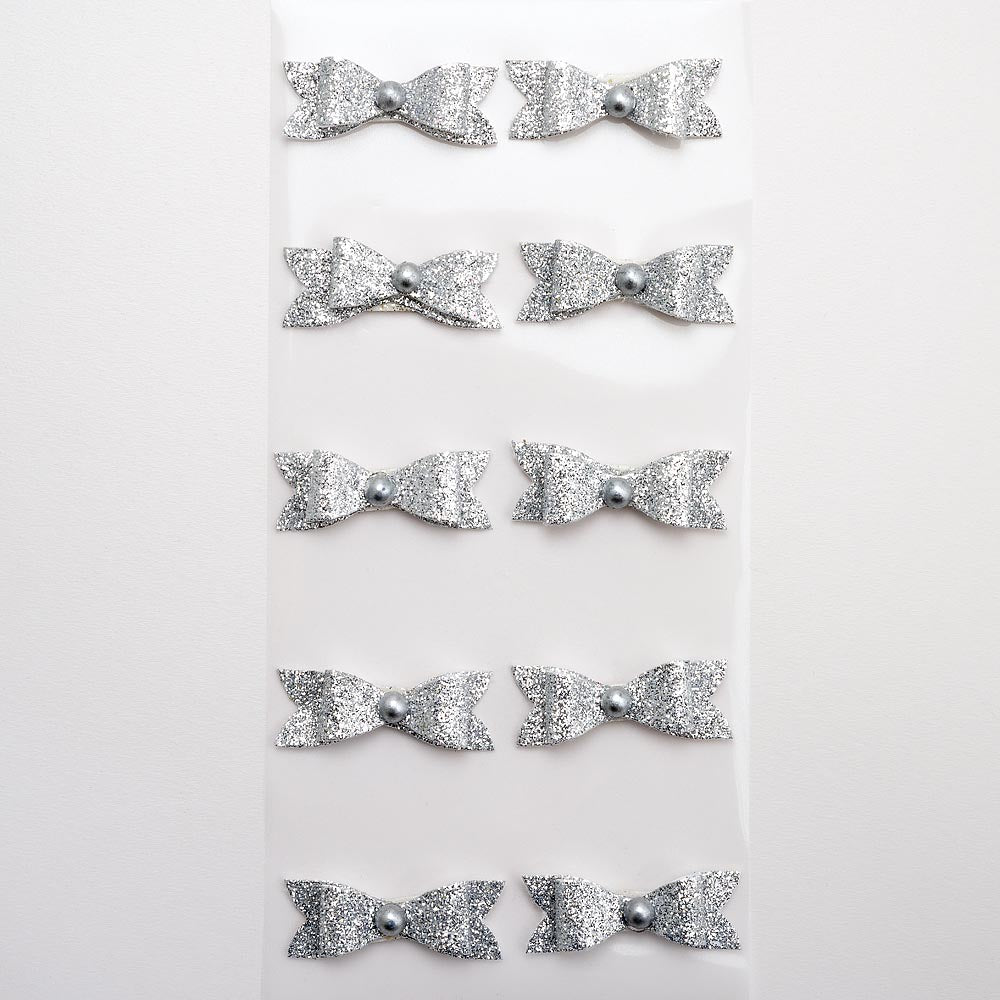 Fancy Bows Silver Sheet of 10 - Perfect Tables
