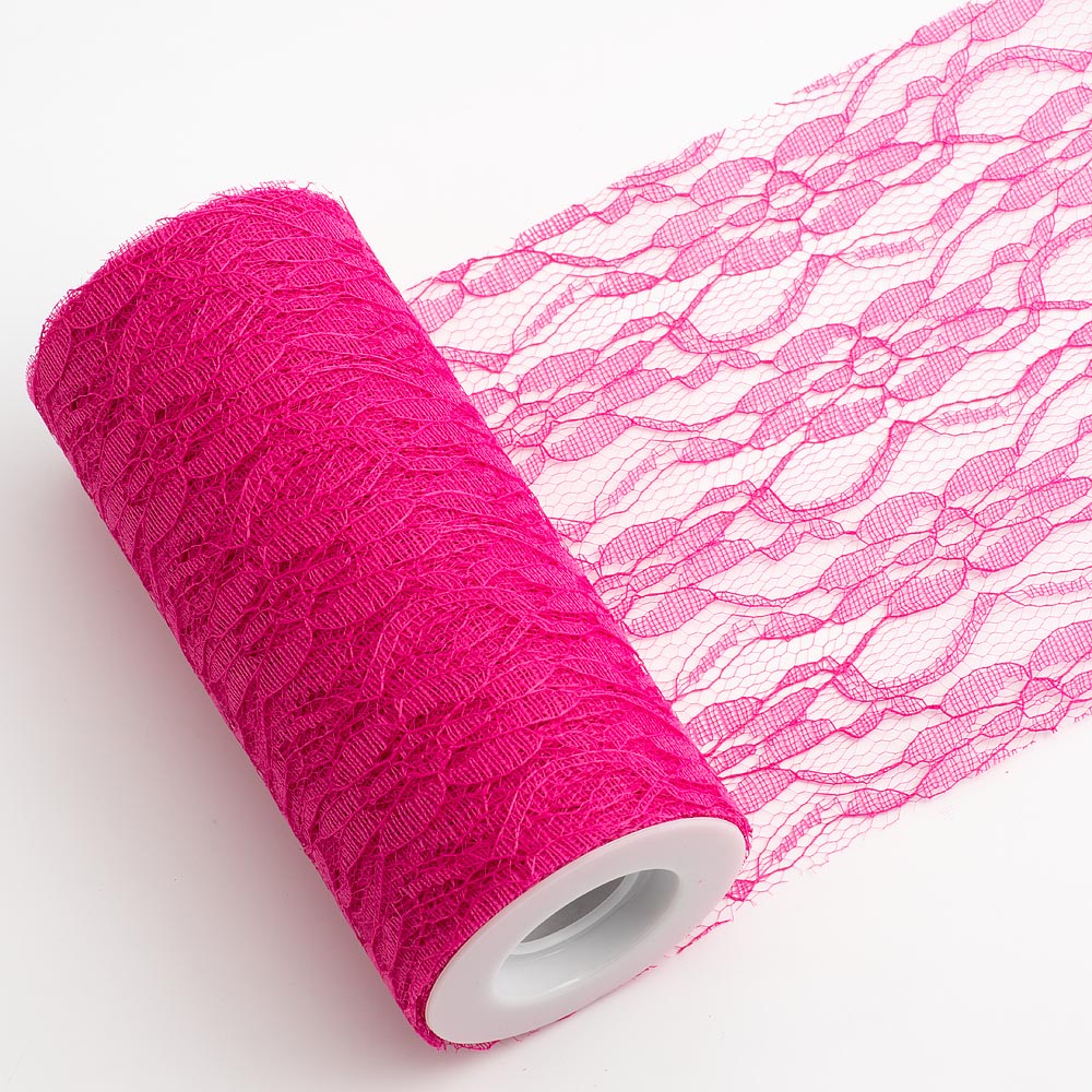 Fuchsia Lace 15cm 10 Metre Roll