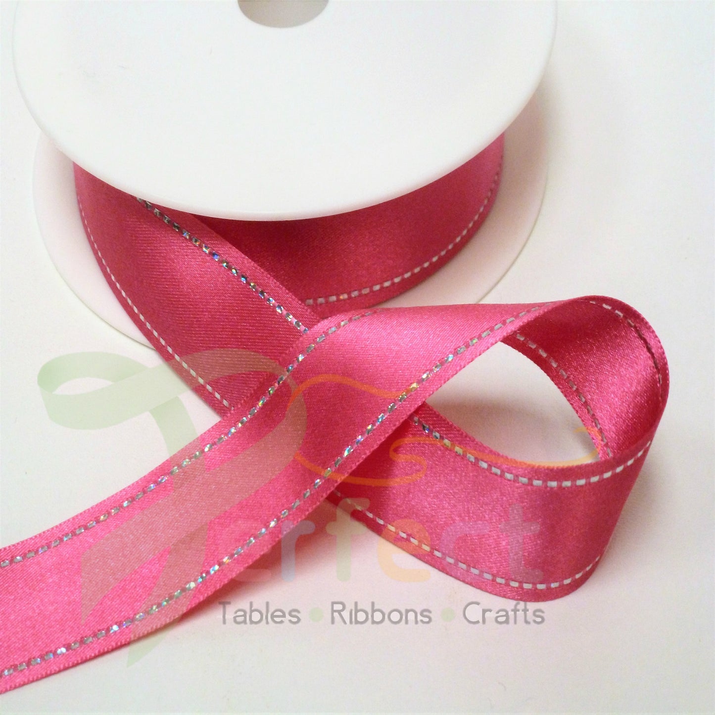 Fuchsia Shindo Diamante Edge Ribbon 15123 121