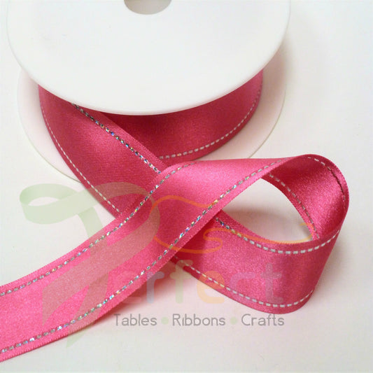 Fuchsia Shindo Diamante Edge Ribbon 15123 121