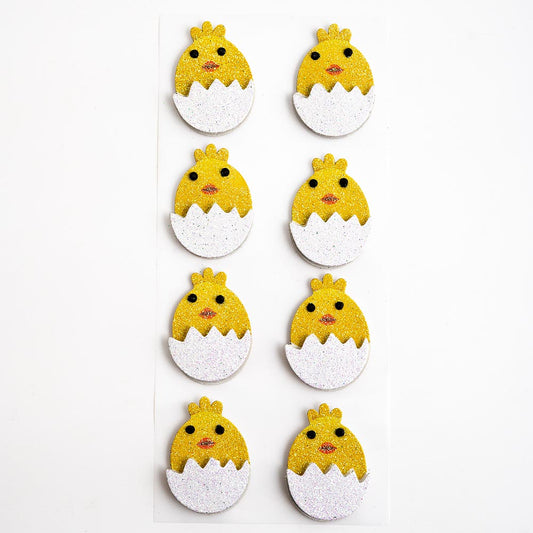 Glitter Chicks & Eggs 8 Pack