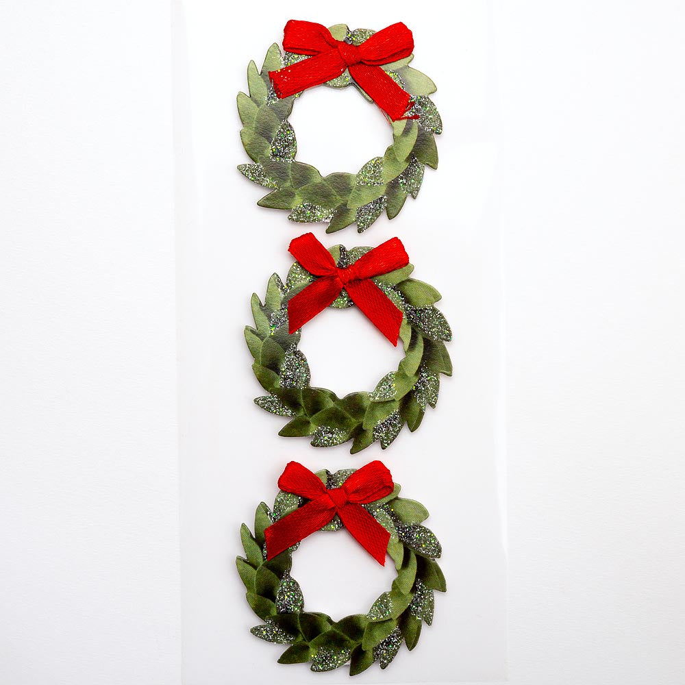 Glitter Wreaths Sheet of 3 - Perfect Tables