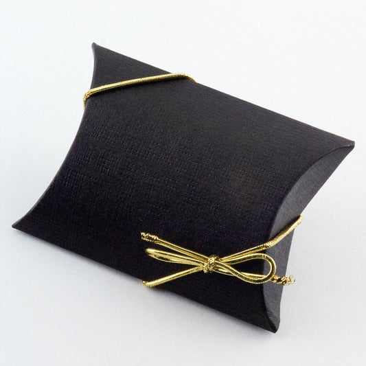 Gold Elastic Hoop Cord Bows - Metallic Pre-Tied 8" Stretch Loops