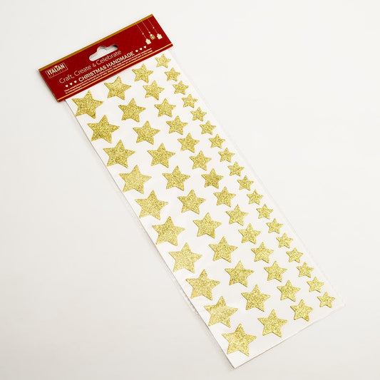 Gold Glitter Stars 1.5cm - 3cm 53 Pack